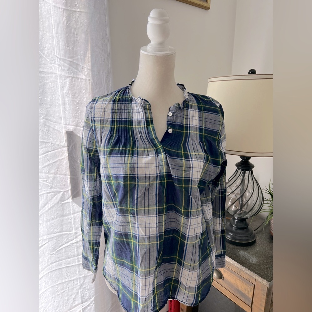J Crew plaid blouse